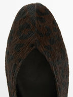 Printed hair on leather ballet flats