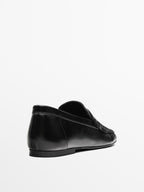 Leather loafers with penny strap