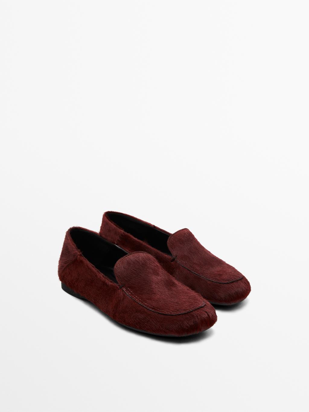 Hair on leather loafers