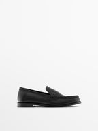 Tumbled leather loafers