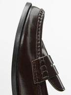 Leather loafers with glossy finish