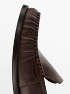 Gathered leather loafers