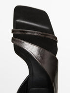 Asymmetric heeled sandals