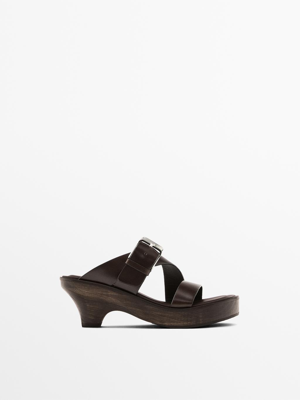 Sandals with wooden heels