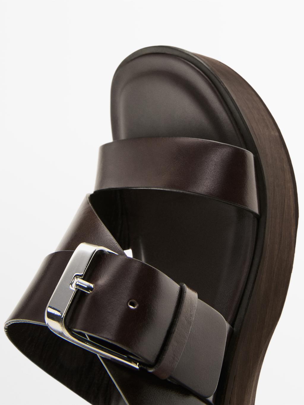 Sandals with wooden heels