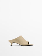 Soft leather high-heel sandals