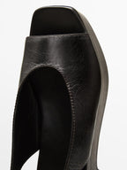 Wooden wedge mule sandals