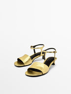 Golden slide sandals