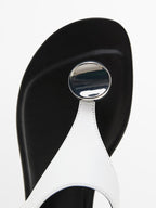 Flat leather sandals with embellished detail