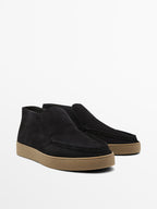 Split leather boot-style shoes