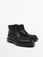 Tumbled moc toe boots