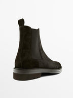 Split leather ankle boots with track sole - LIMITED