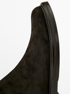 Split leather ankle boots with track sole - LIMITED