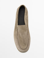 Soft split suede loafers