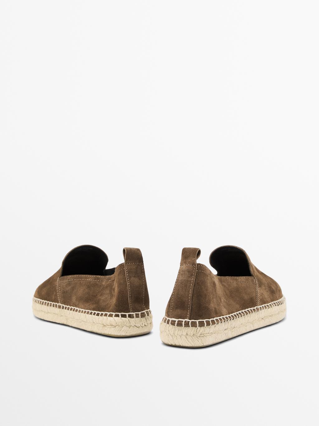 Split suede espadrilles